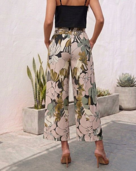 ECRU-PINK-FLORAL PANTS