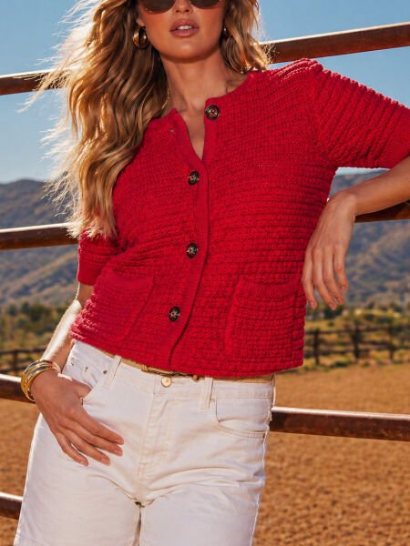 RED CARDIGAN