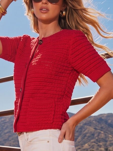 RED CARDIGAN
