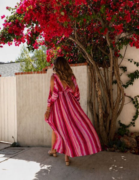RED-STRIPED DRESS