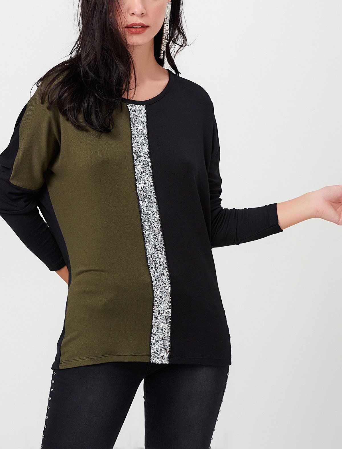 BLACK-KHAKI-BLOUSE