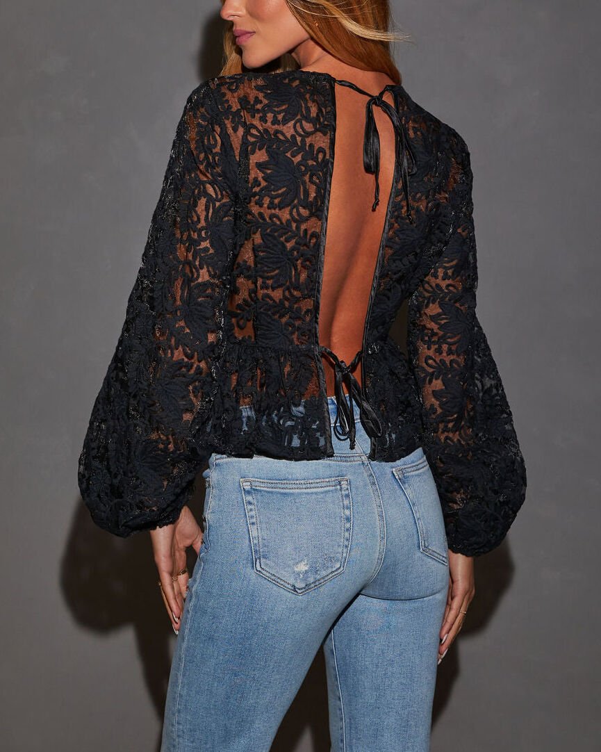 BLACK BLOUSE L - BLACK