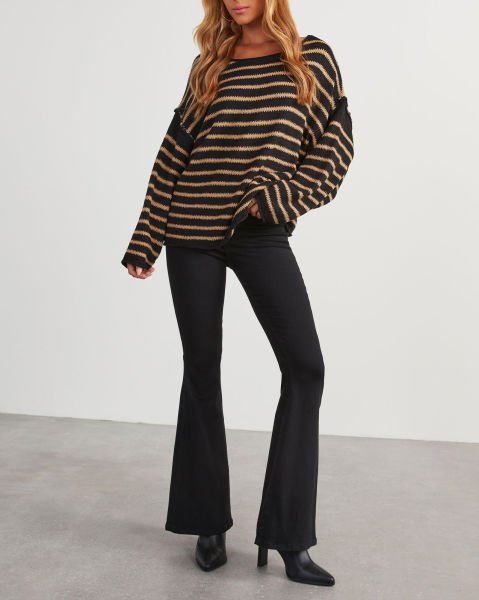 BLACK-CAMEL-STRIPED-SWEATER