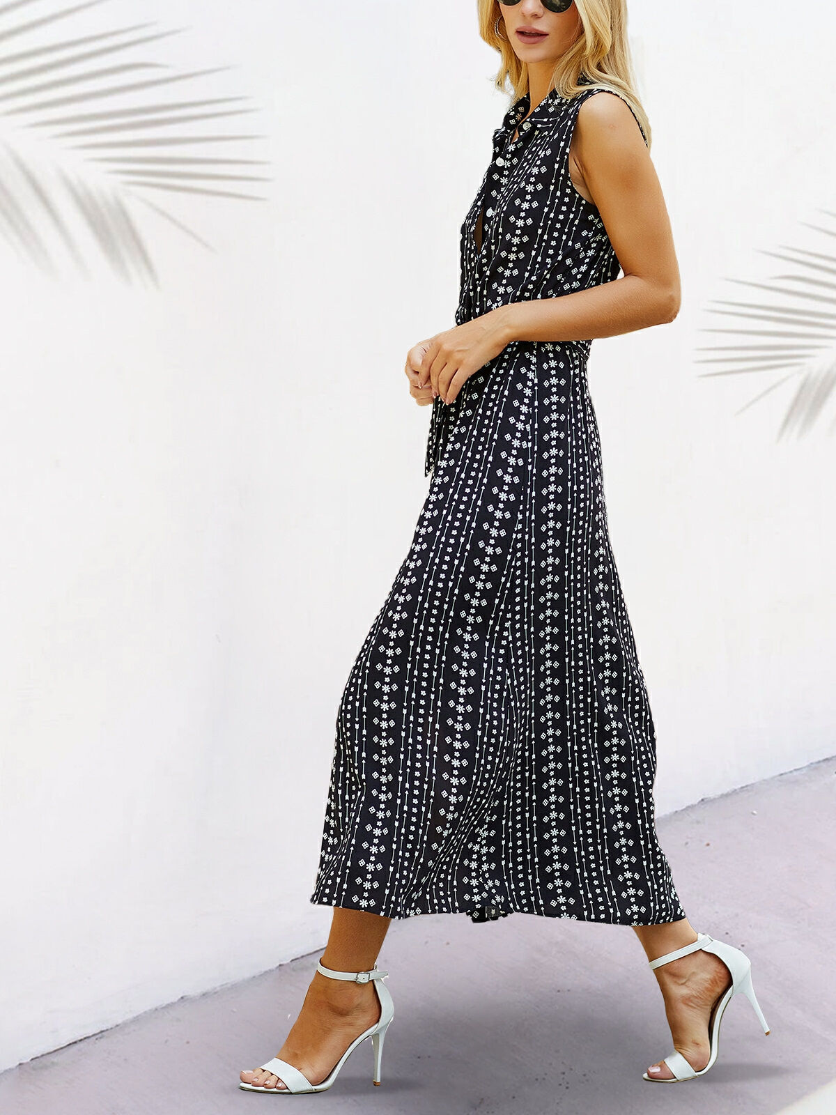 BLACK-ECRU-PRINTED DRESS XL - BLACK-ECRU-PRINTED