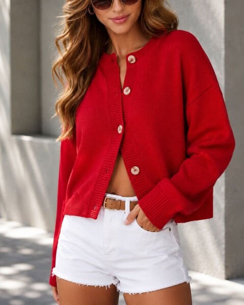 RED CARDIGAN
