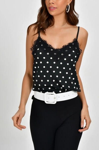 BLACK-POLKA-DOT BLOUSE