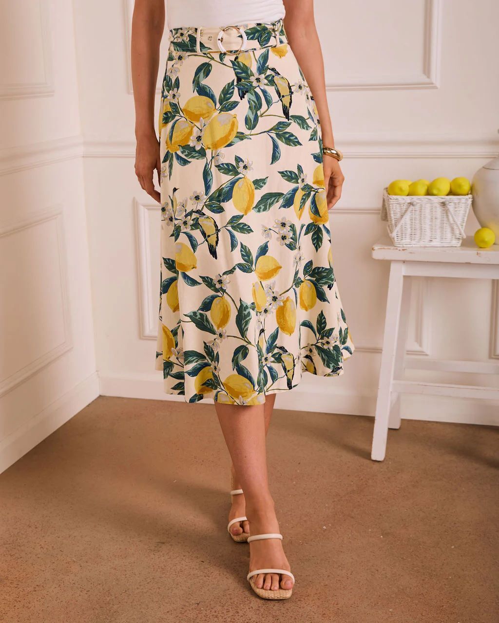 YELLOW-LEMON-PRINTED SKIRT