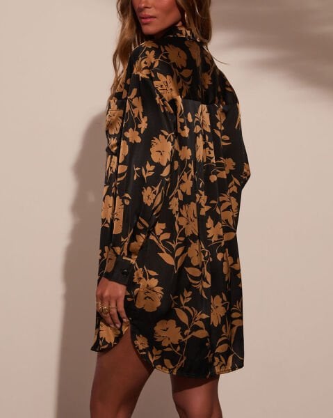 BLACK-CAMEL-FLORAL DRESS