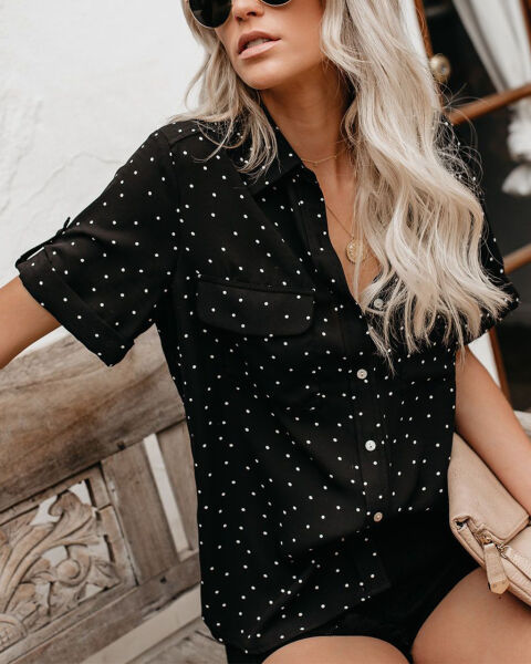 BLACK-POLKA-DOT SHIRT