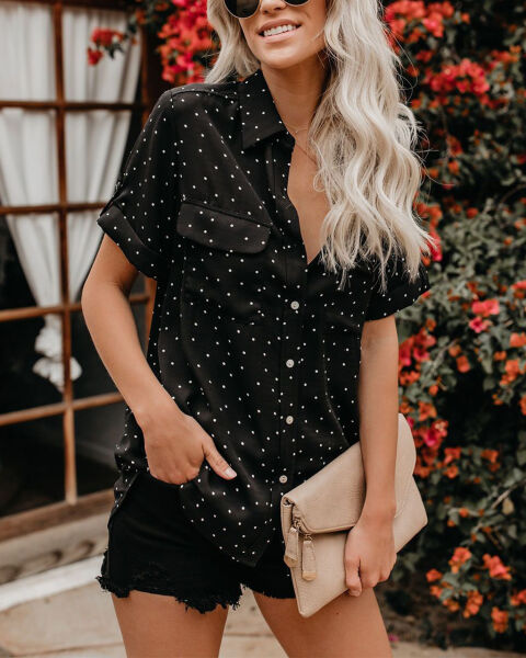 BLACK-POLKA-DOT SHIRT