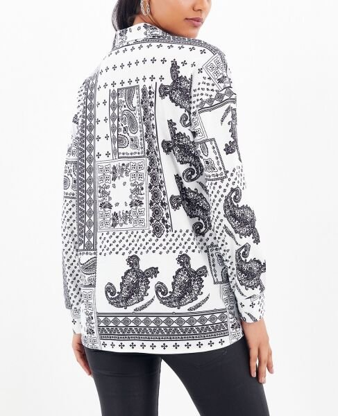 ECRU-BLACK-PATTERNED SHIRT