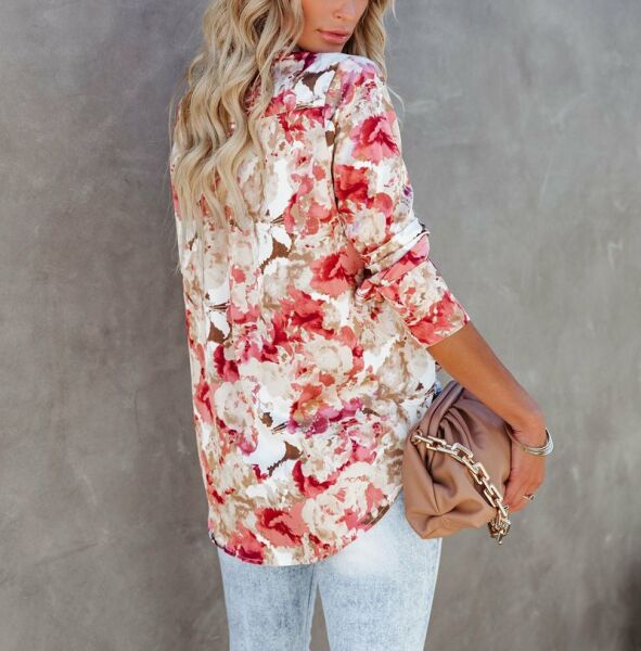 ECRU-PINK-FLORAL SHIRT