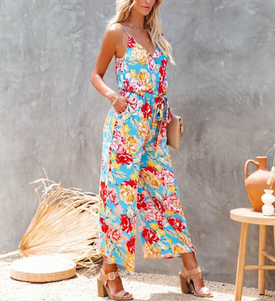 BLUE-FLORAL JUMPSUIT