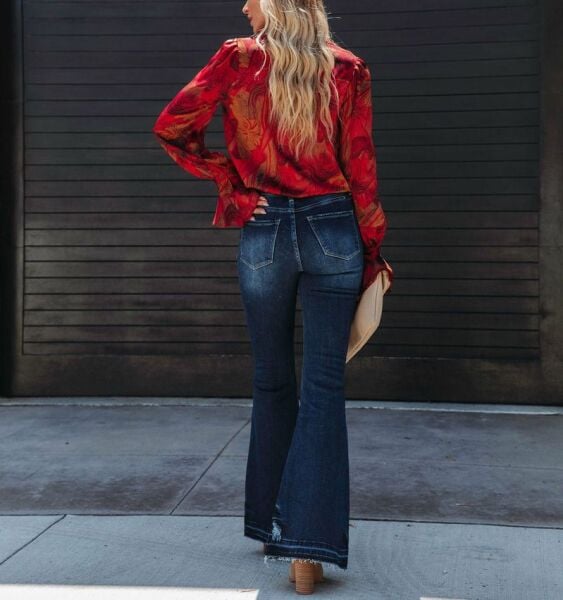 RED-BLACK-FLORAL BLOUSE
