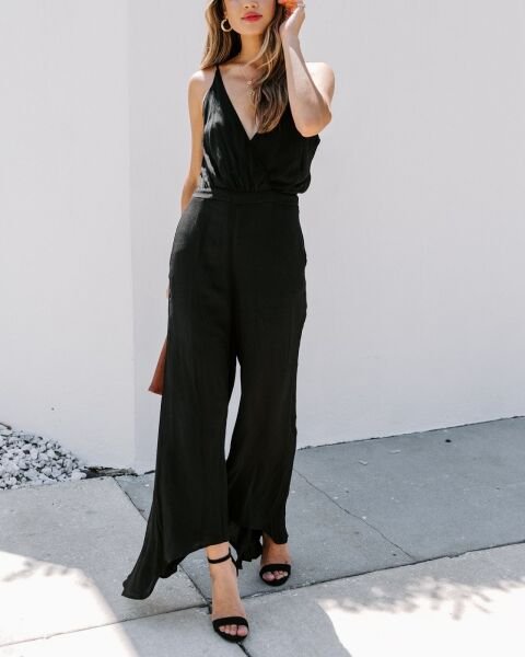 BLACK JUMPSUIT M - BLACK