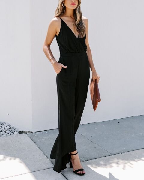 BLACK JUMPSUIT M - BLACK