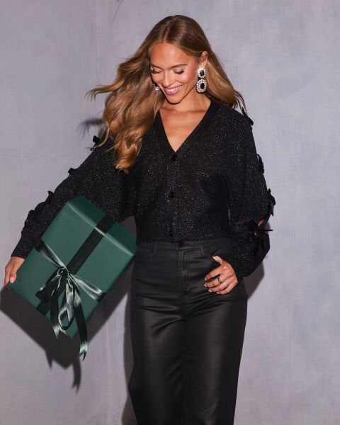 BLACK-SILVER CARDIGAN