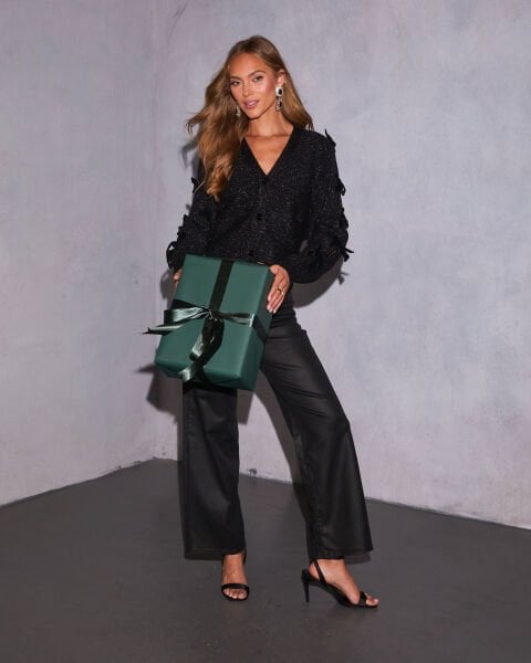 BLACK-SILVER CARDIGAN