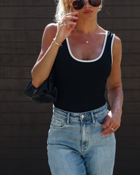 BLACK-WHITE TANK-TOP L - BLACK-WHITE