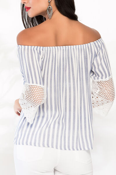 ECRU-STRIPED BLOUSE