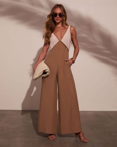 MOCHA-BEIGE JUMPSUIT