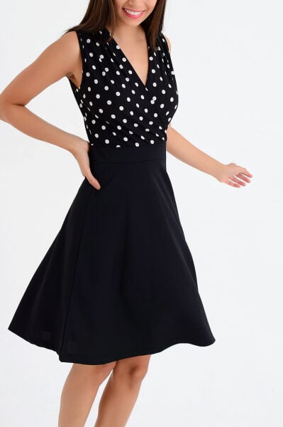 BLACK-POLKA-DOT DRESS