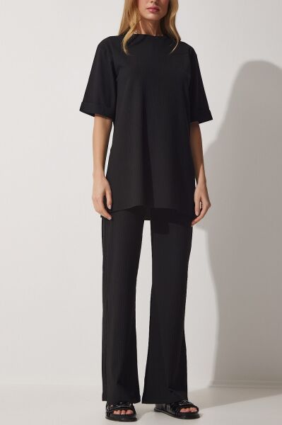BLACK TOP-PANTS-SET M - BLACK