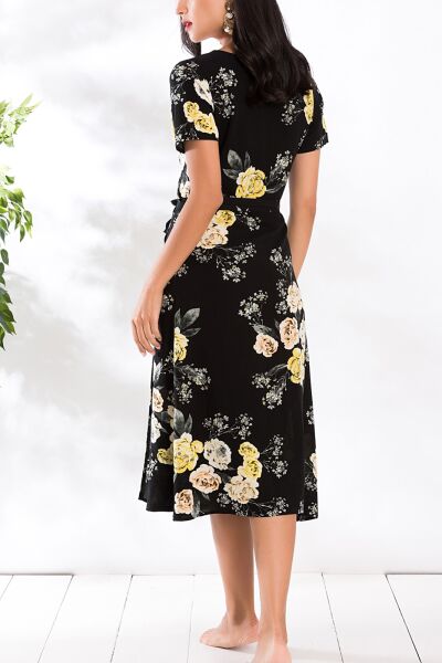 BLACK-FLORAL DRESS