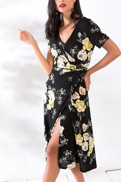 BLACK-FLORAL DRESS