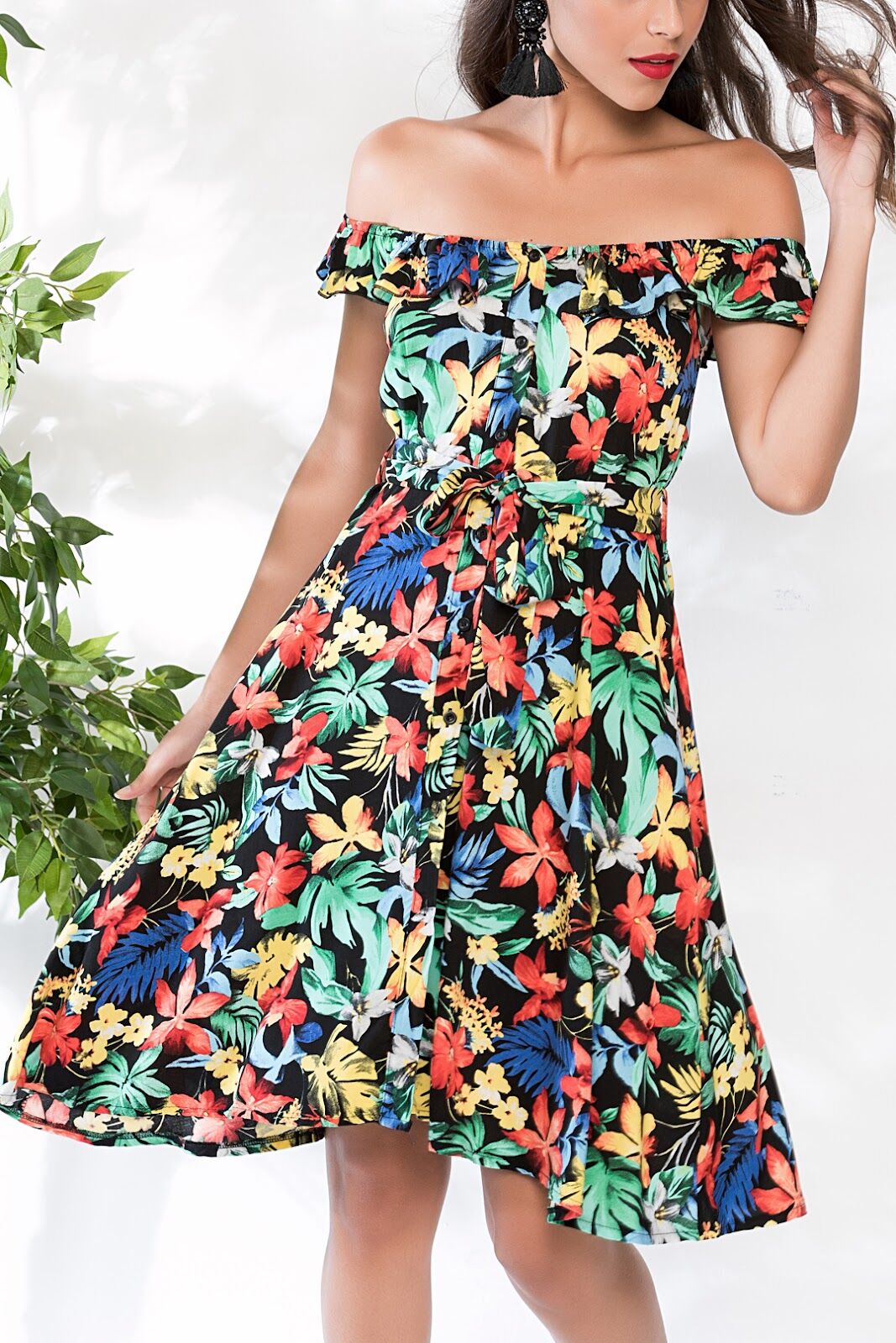 BLACK-FLORAL DRESS