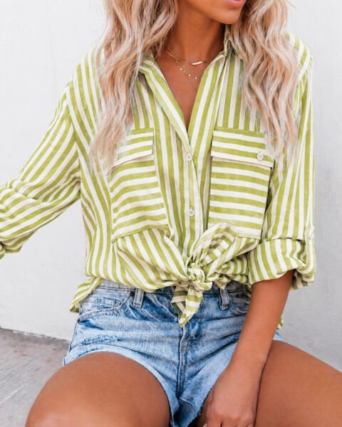 LIME-STRIPED SHIRT