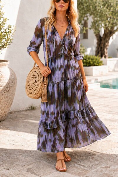 MULTICOLOR-PRINTED DRESS S - MULTICOLOR-PRINTED
