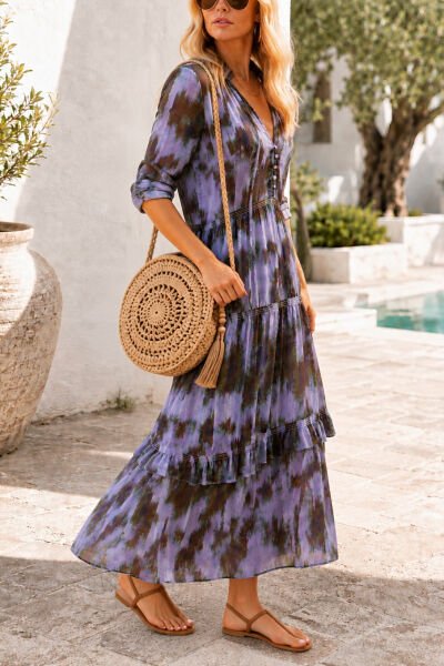 MULTICOLOR-PRINTED DRESS S - MULTICOLOR-PRINTED