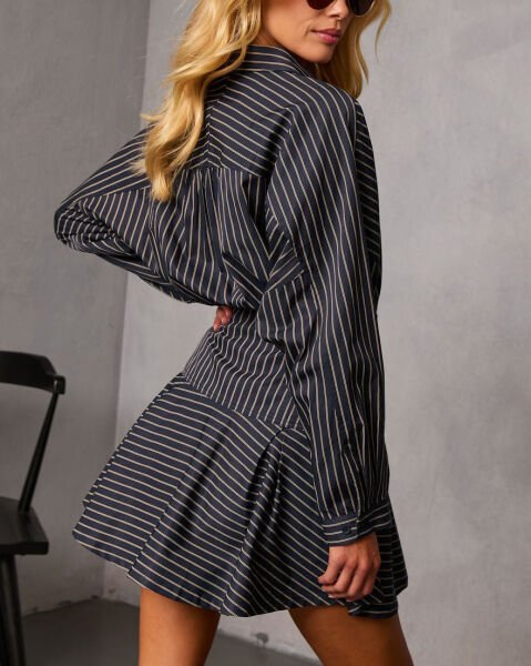 NAVY-STRIPED DRESS