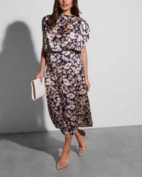 NAVY-FLORAL DRESS L - NAVY-FLORAL