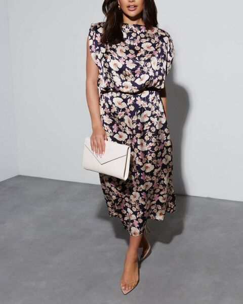 NAVY-FLORAL DRESS L - NAVY-FLORAL