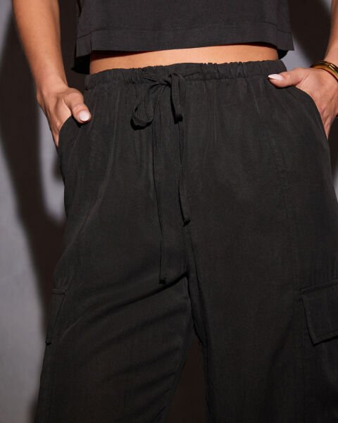 BLACK PANTS S - BLACK
