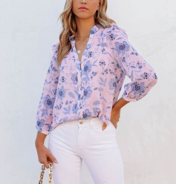 PINK-BLUE-FLORAL SHIRT