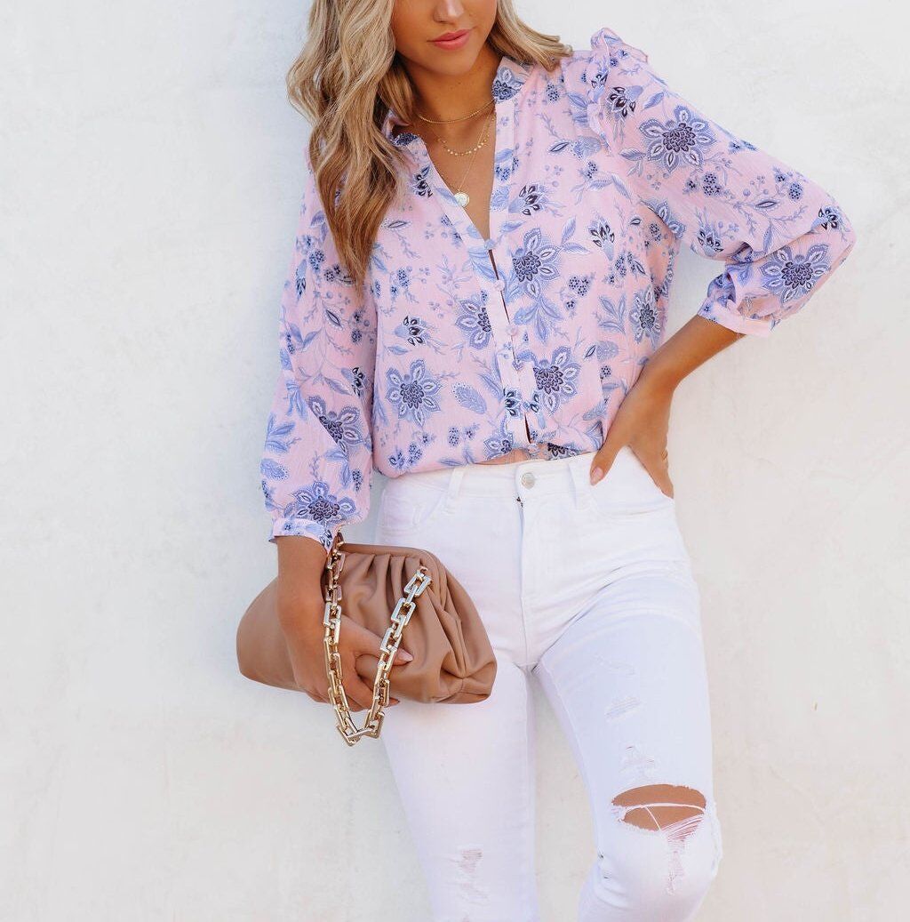 PINK-BLUE-FLORAL SHIRT