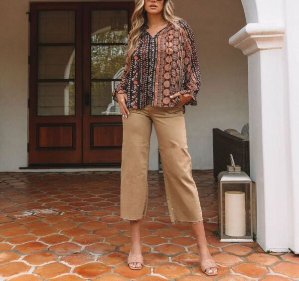 BLACK-BROWN-FLORAL SHIRT