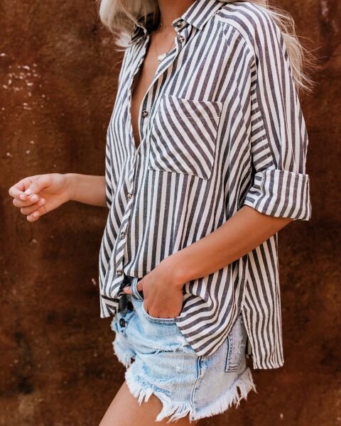 GREY-STRIPED SHIRT