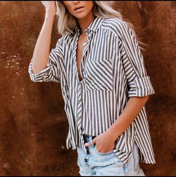 GREY-STRIPED SHIRT