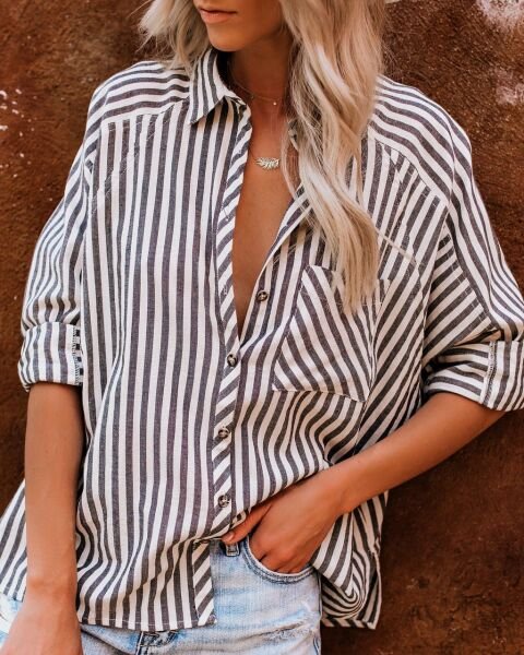 GREY-STRIPED SHIRT