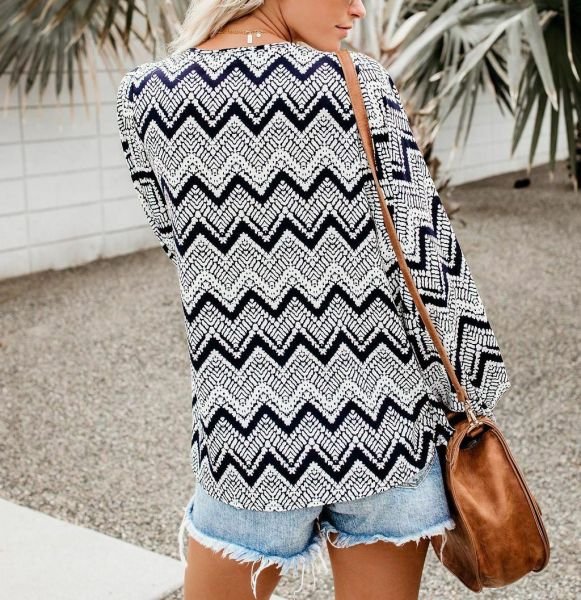 ECRU-PRINTED BLOUSE
