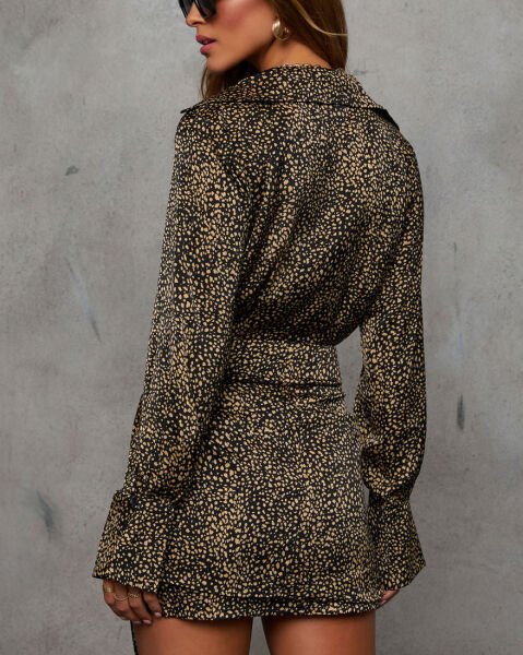 BLACK-BROWN-PRINTED DRESS