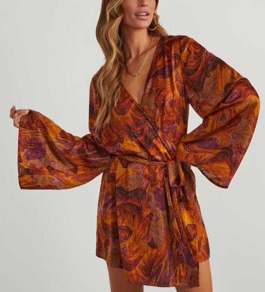 Tıle-Mustard-Prınted Dress